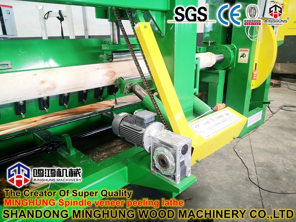 Woodworking Spindle Rotary Log Peeling Machine untuk Pembuatan Kayu Lapis