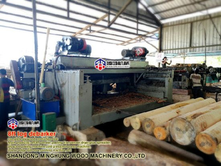 Wood Log Debarker Cutting Machine