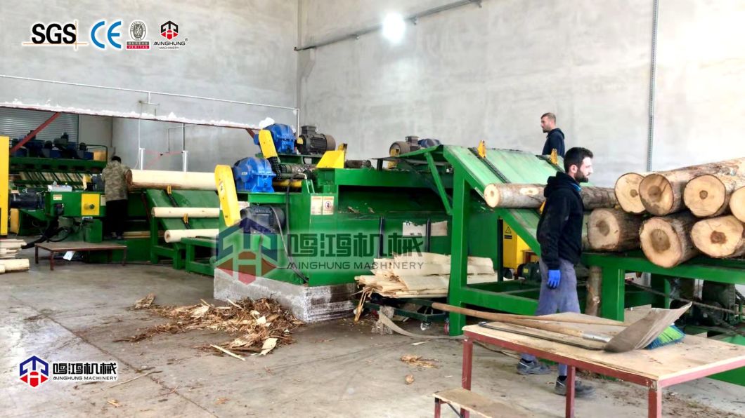 Machine d'épluchage de placage de bois rotatif solide pour 0,3-3,5 mm