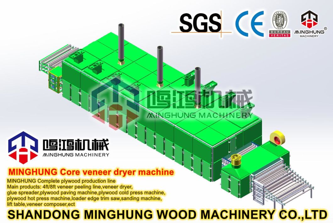 Mesin Woodworking Core Veneer Roller Dryer Machine